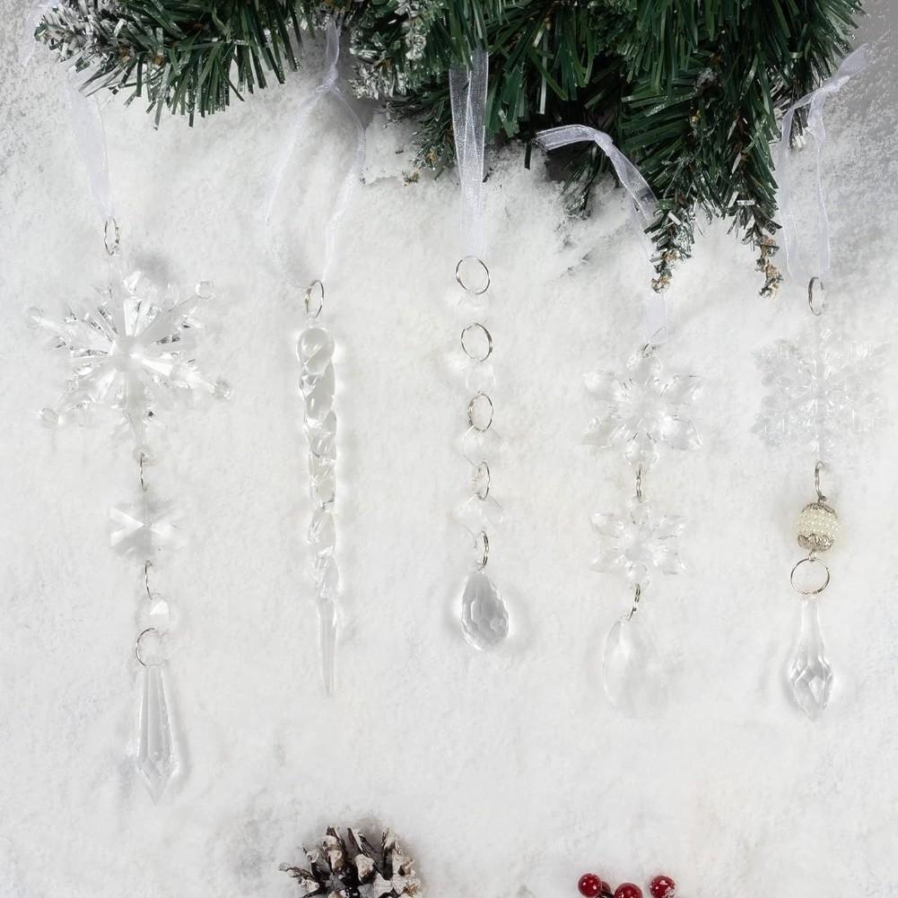 Christmas Ornaments Snowflake Icicle Tree Decoration Enhance Atmosphere