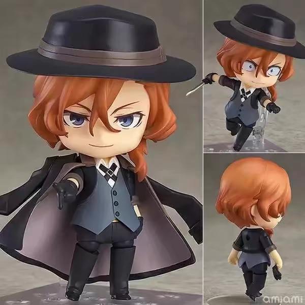 Bungo Stray Dogs Q-version figure, anime merchandise, Osamu Dazai and Chuuya Nakahara Nendoroid, desktop model, ornament.