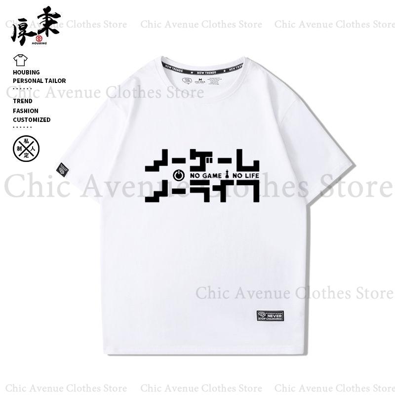 Anime NO GAME NO LIFE Series Print Tshirt for Unisex Women Cotton Tshirt Summer Tops Short Sleeve Tee Daily Clothes Casual T Shirt