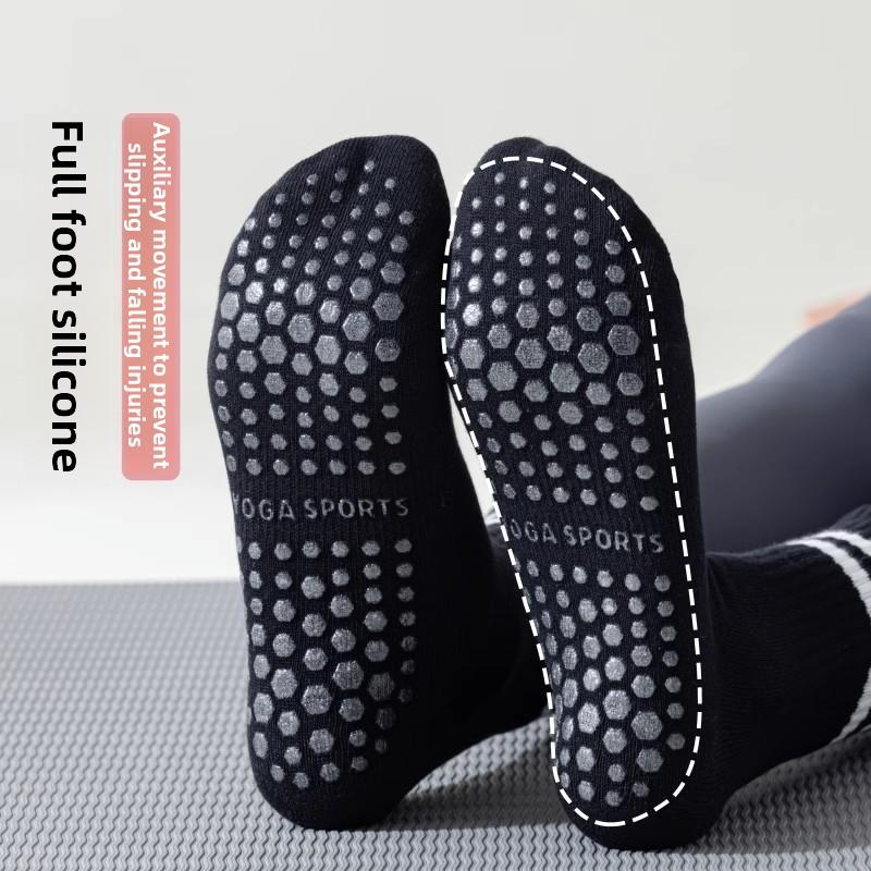 Women's Autumn and Winter Fitness Yoga Sports Non Slip Floor High Socks
