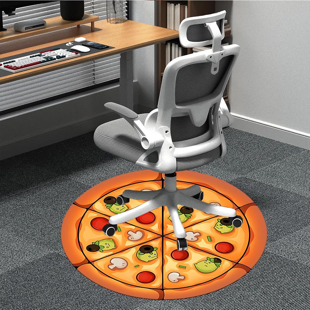 1pc Pizza Slice Office Round Area Rug, Under Office Chairs Bedroom Living Room Home Decor, Room Deco, Available In Various Sizes