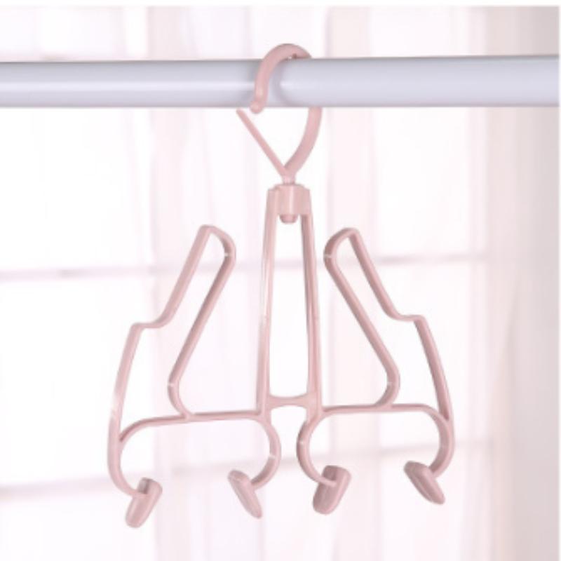 

1pc Windproof Double-Layer Shoe Rack - Durable Plastic Multifunctional Outdoor Balcony Drying &Storage Rack with Anti-Slip Hooks