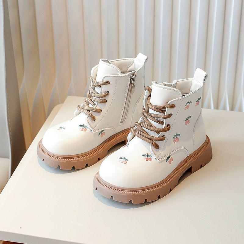 Children's Fashionable Princess Boots for Autumn and Winter, Sweet Embroidered Single Boots for Girls
