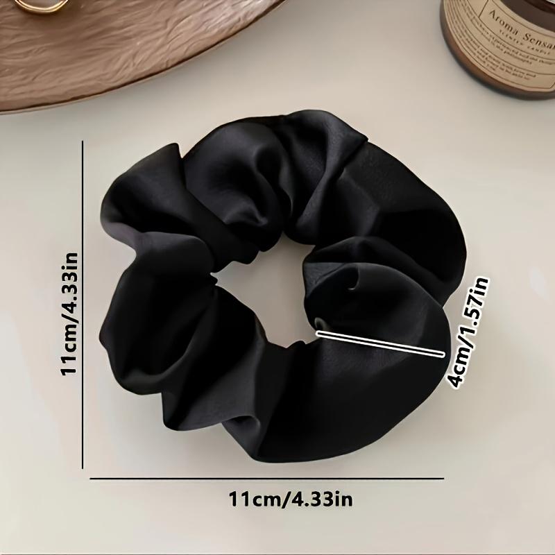 Elastice Elegante din Satin pentru Păr pentru Femei - Moi, Imită Mătasea, Design Minimalist, Perfecte pentru Petreceri și Sărbători, Culoare Uni, Elastice de Păr