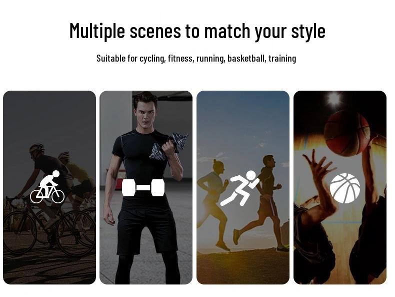 Men's Compression Sports Pants - Sweat-Wicking, High Elasticity, Breathable, Tight-Fitting for Basketball & Running.