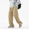Trendy Men's Wide-leg Cargo Pants, Elastic Drawstring Waist Multi-pocket Pants, Streetwear Pants for Daily Wear & Casual Outings