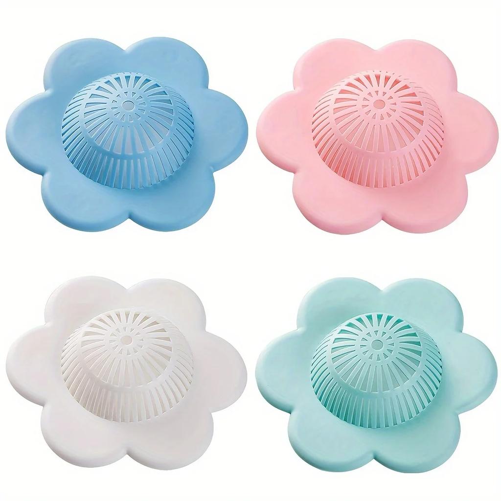1PC Silicone Hair Catcher Drain Cover No Electricity Needed with Suction Cup Plastic Hair Blocker for Bathtub and Shower