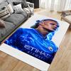 Sports Area Rug, Erling Haaland Manchester City Blue Lightning Etihad Poster, Fan Cave Decor, Non-Slip Mat