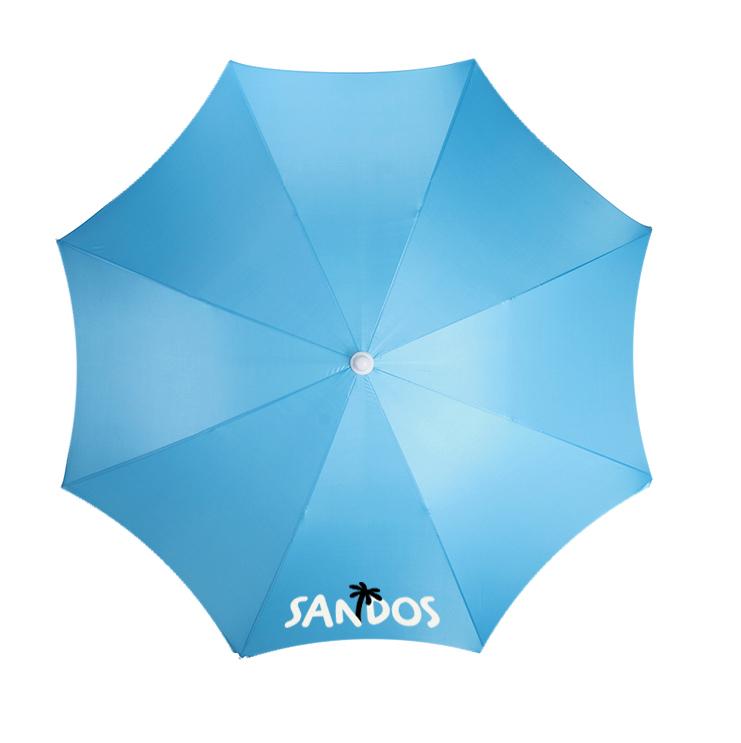 Blauer Sonnenschirm für den Strand mit UV-Filter