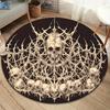 Sheep Skull Round Area Rug,Carpet Rug for Living Room Bedroom Sofa Playroom Decor,Non-slip Floor Mat
