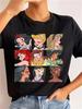 Cartoon Unisexs Tshirt Snow White and The Seven Dwarfs Print Street Casual Loose Short Sleeve Top Unisex Cool