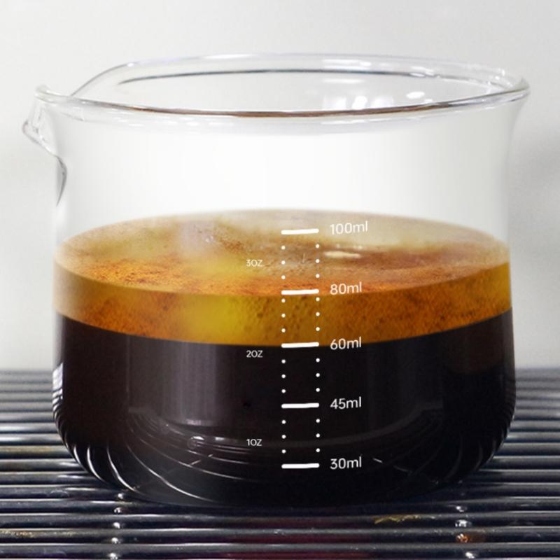 100ml Scale Espresso Coffee Measuring Cups Clear Glass Heat-Resistant Home Kitchen Measuring Tools Barista Accessories