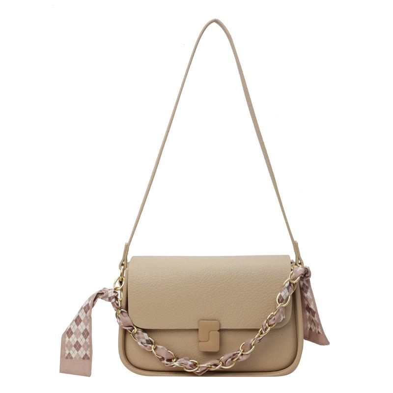 Xiaoxiangfeng Textured Chain Bag Women's 2025 Spring New High-value Versatile Shoulder Messenger Bag Small Square Bag