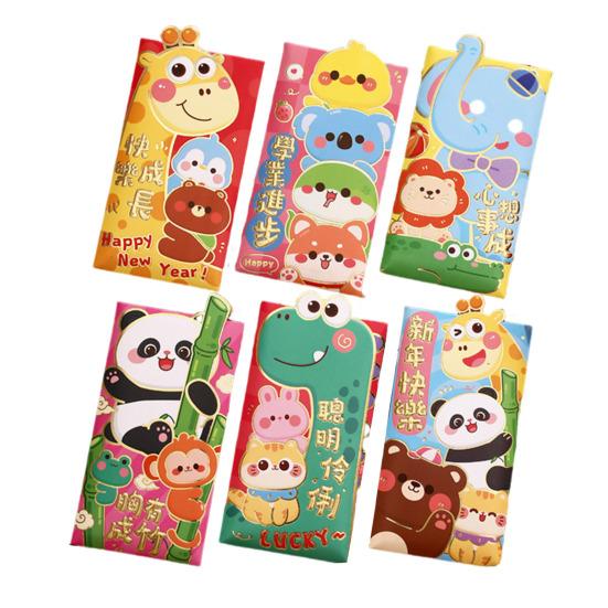 

6 шт. Красные конверты 2025 Китайский лунный Новый год Красный карман Год Змеи Long