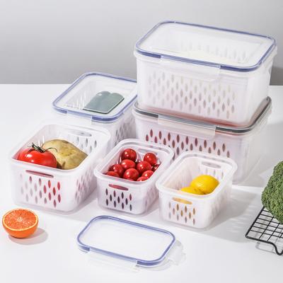 1/3Pcs Transparent Storage Box with Removable Colander Large Capacity Double Layer