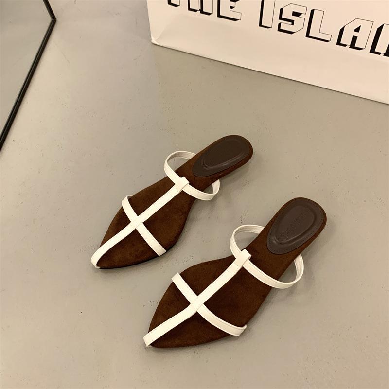 

Fashion ins trendy slope heel cool slippers Roman shoes women s shoes outer wear 2025 summer gold French sandals high heels 35