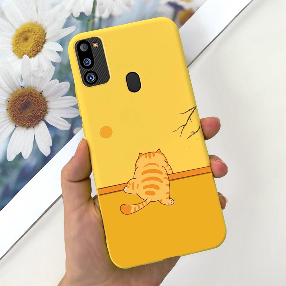 For Samsung Galaxy M21 2021 Case Cute Cat Fashion Girl Soft Silicone Cover For Samsung M21 2021 SM-M215G Bumper Phone Case Funda