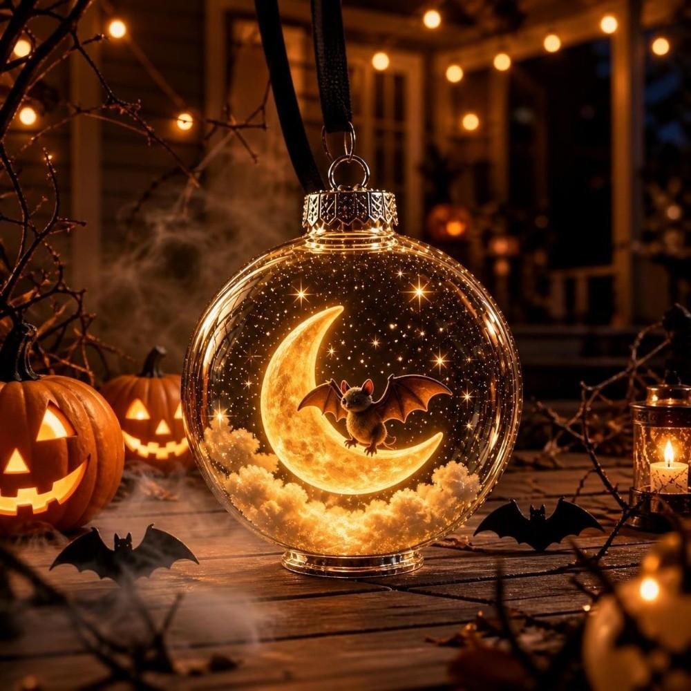 Plastic Halloween Hanging Ball Ornaments Luminous Hanging Ball Ghost Pendant Ball Tree Decoration