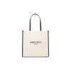 Studded Logo Canvas Tote Bag Women Tote Bags Natural NSTOTEMCZM