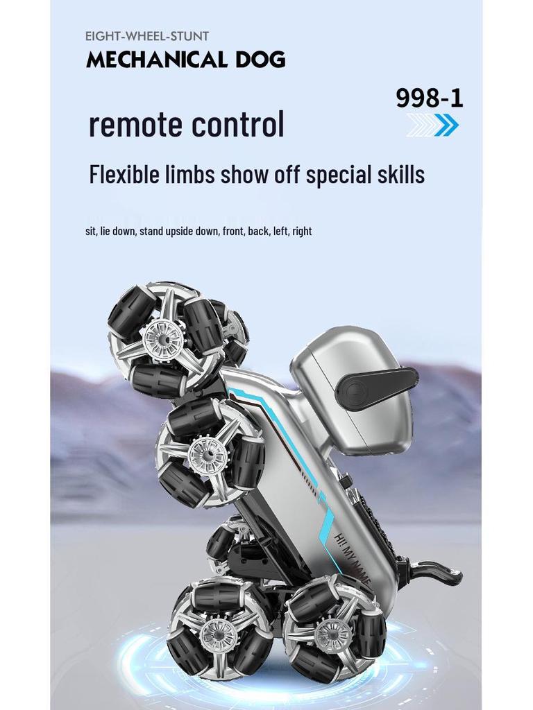 Stunt Remote Control Car: 8-Wheel Intelligent Mechanical Dog with Gesture Sensing for Kids
