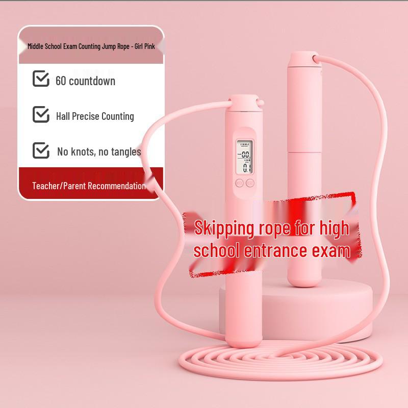 Smart Electronic Counting Jump Rope: Professional Fitness & Training, Cordless and Weighted for Students with Long Steel Wire Option