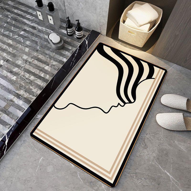 Modern Minimalist Diatomaceous Earth Bath Mat Non-Slip Absorbent Floor Bathroom Shower Area