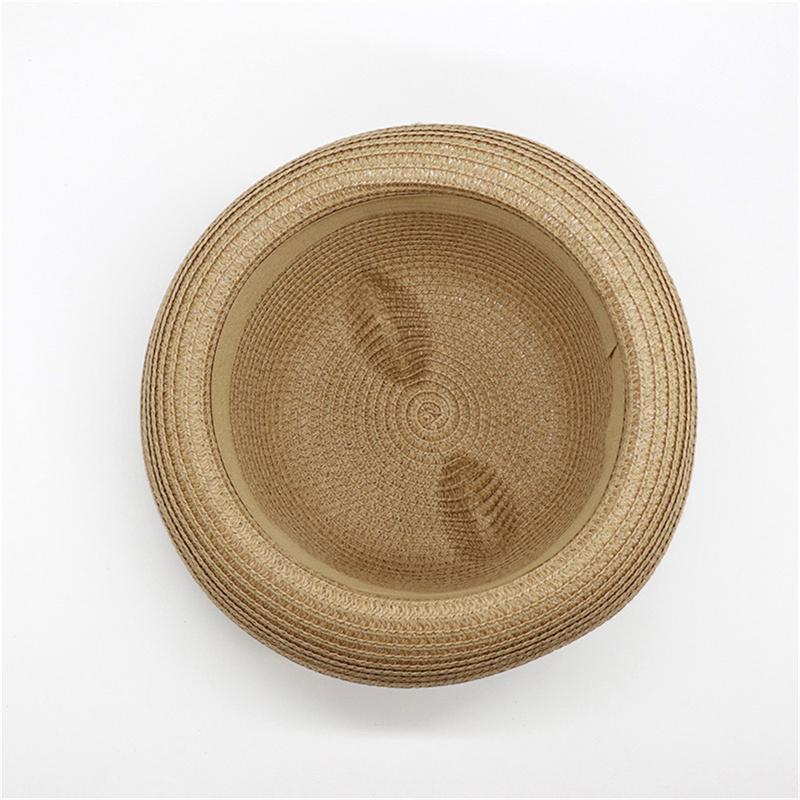Cute Baby Solid Color Hat With Ears Summer Straw Hat Children Beach Sun Hats