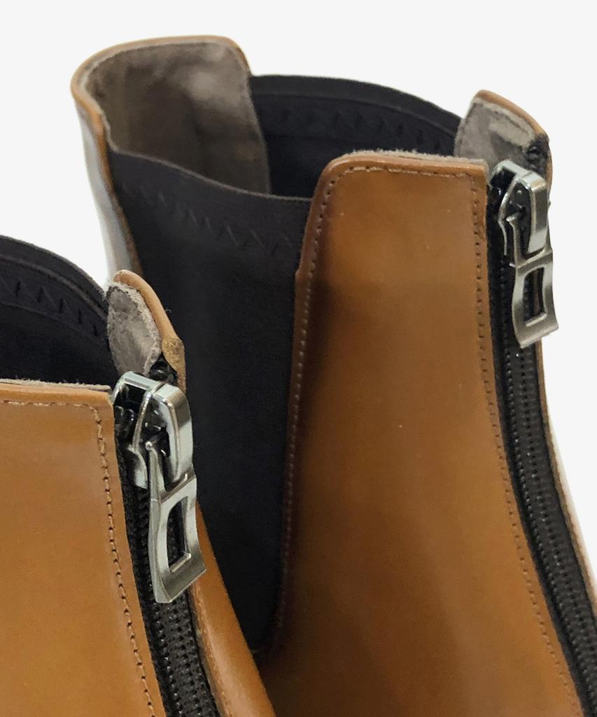 Joenshoe Back Zipper Reel Chelsea Boots Light Brown