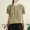 DIMANAF 2026 Summer New Plus Size Women Blouse Shirt Elegant Lady Tops T-Shirt Solid Cotton Fashion Clothing