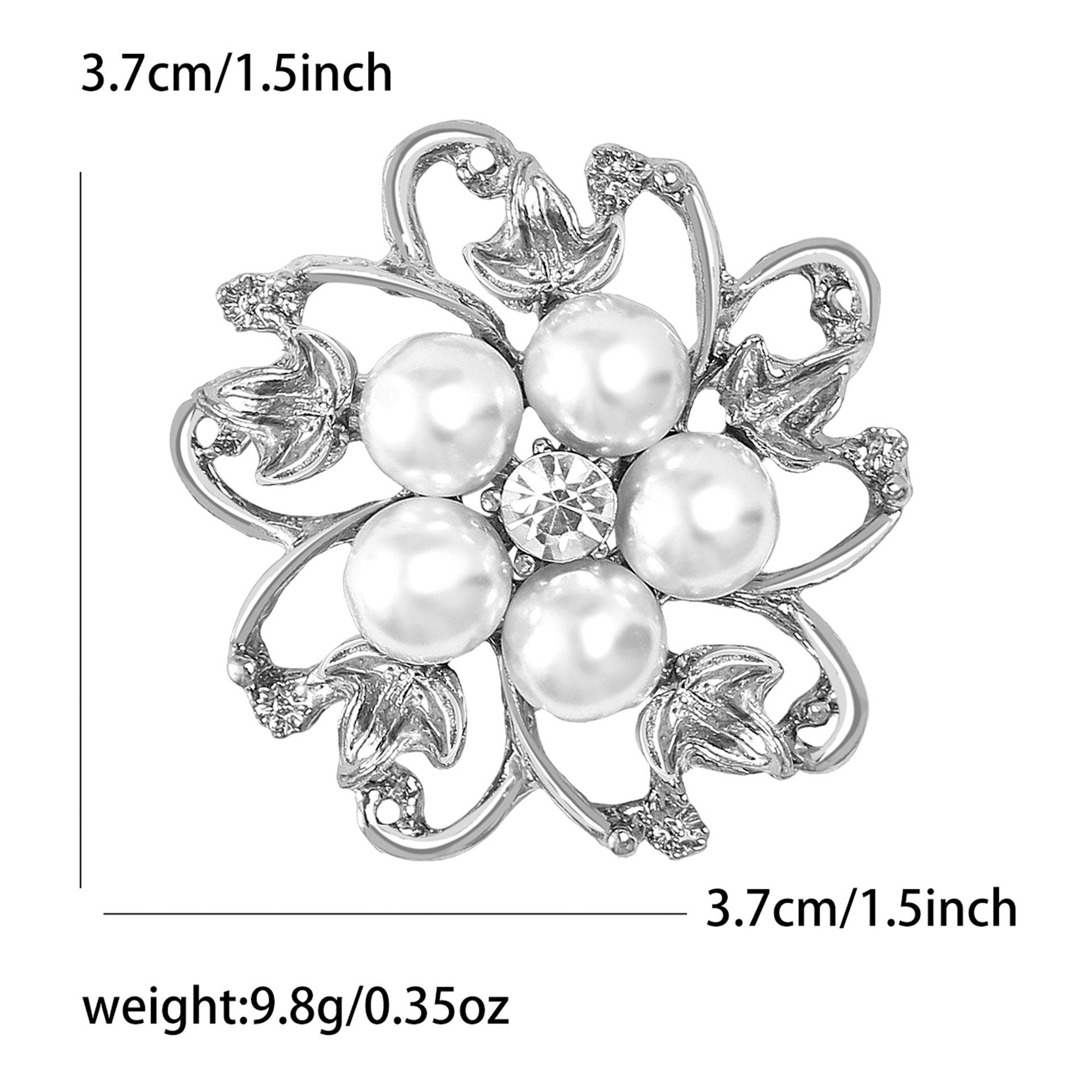 

Simulation Pearl Rhinestone Brooch Women s Floral Banquet Party Suit Accessories Jewelry Birthday Gift