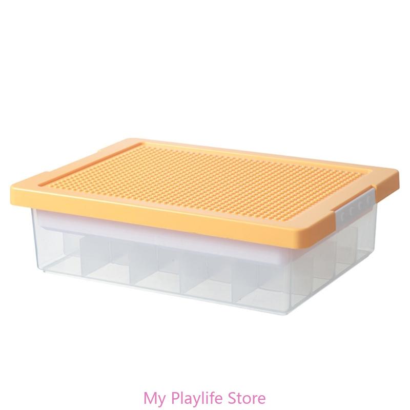 Kids Toy Storage Organizers Box Clear Box with Building Plate for Home Use