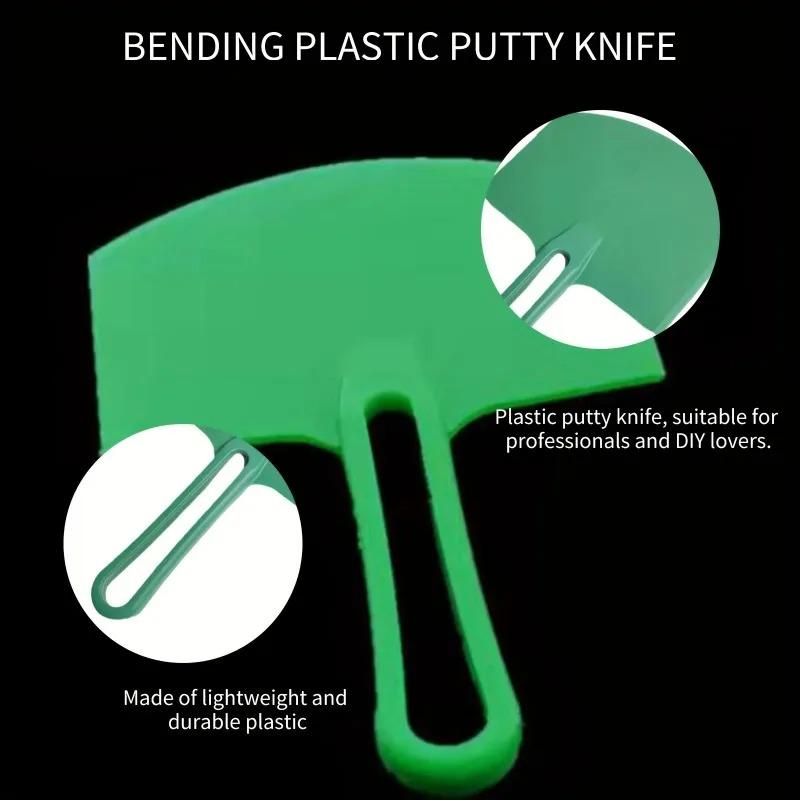 Curved Plastic Putty Knife Plastering Knife Plaster Putty Holder Plasterboard Glass Window Paint Repair Flexible Tool Ing