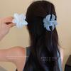 Acrylic double-sided smudged flower grab clip Korean fresh semi-tied hairpin temperament versatile shark clip hair accessories woman