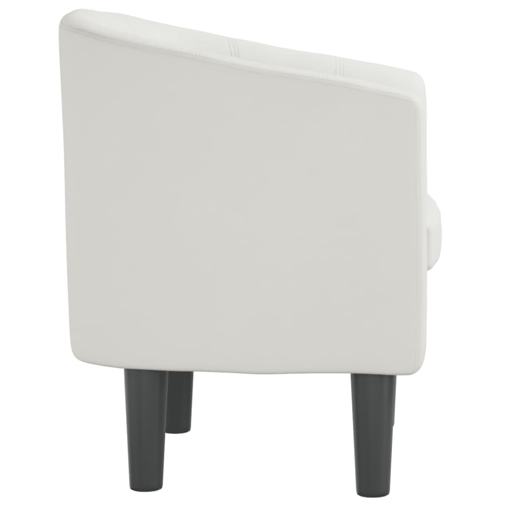 Club Chair White Faux Leather