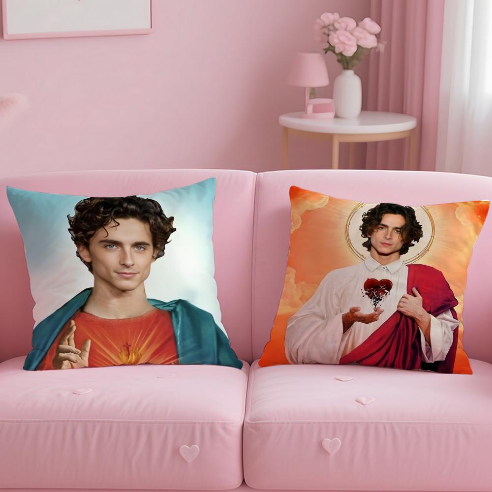 Beliebter Schauspieler Timothee Chalamet Kissenbezug Weich Leicht zu waschen Kissenhülle Vielseitig für Sofa Bett Reisen und Büro