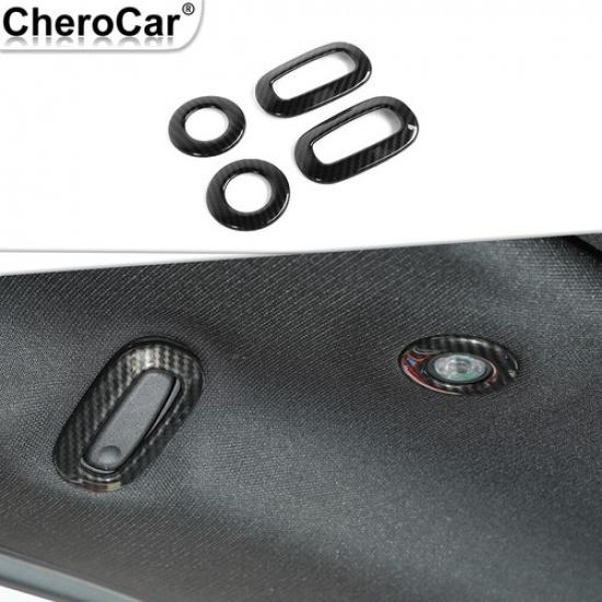 4X Carbon Fiber Rear Reading Light Hook Cover Trim For Jeep Grand Cherokee 16-20