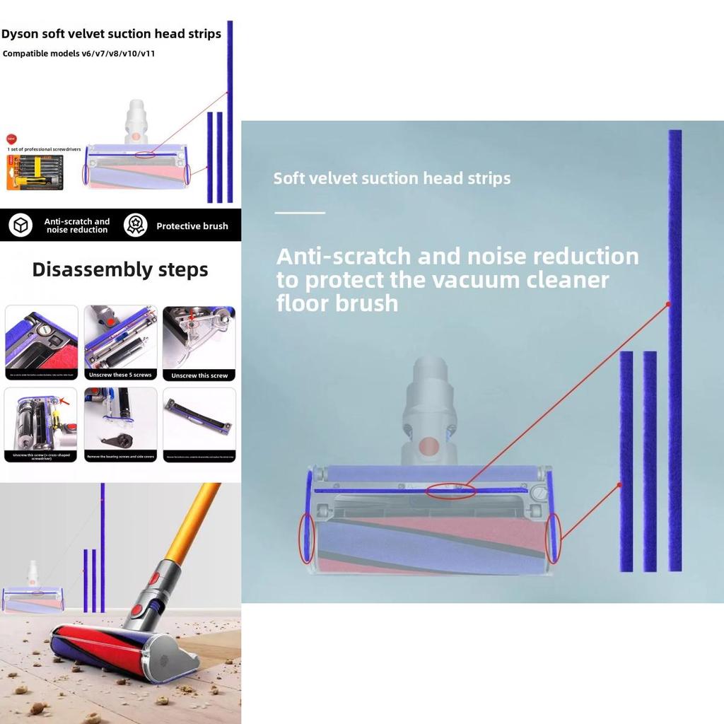 For Dyson Vacuum Cleaner V6 V7 V8 V10 V11 V12 V15 Soft Plush Tool Pack Compatible With Home Cleaning Tasks