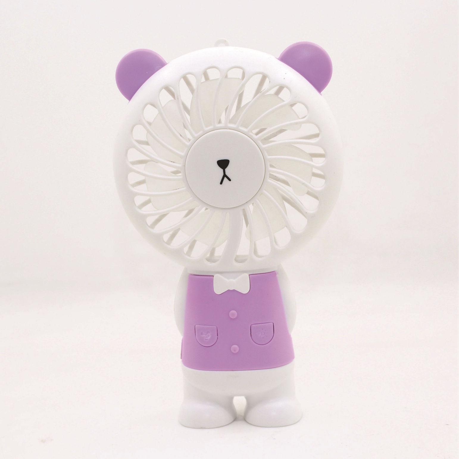 Portable USB Rechargeable Mini Handheld Fan with LED Colorful Light Fan #5