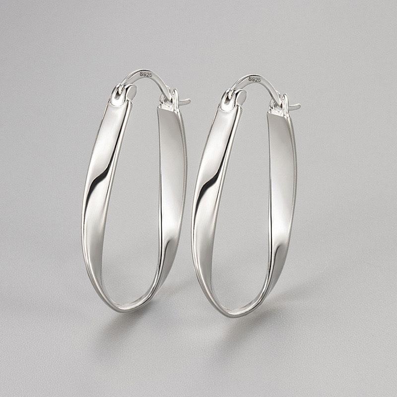 925 Sterling Silver Earrings For Women Trendy Gold Color Geometric Earring Jewelry Prevent Allergy Party Accessories Gift