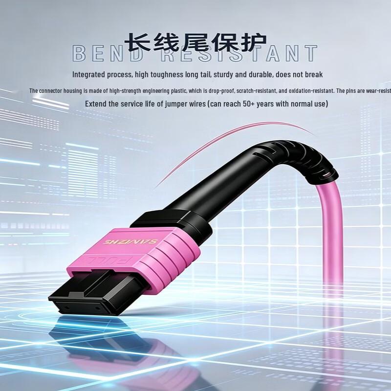 SAMZHE 12-Core OM4 MPO to MPO Fiber Optic Patch Cable