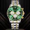 Men's Chronograph Quartz Watch Calendar Waterproof Luminous Stainless Steel Strap Luxury Wrist Watch for Men