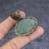 Aquamarine Handmade Copper Wire Wrap Jewelry Pendant 1.85" b4p28