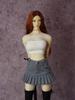 16 Sexy 16 Female Cargo Pleated Skirt Overalls, Secretary Skirt (Body, Head, and Shoes Not Included) Gray