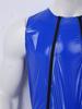 Front Double Zipper Sleeveless Sauna Bodysuit Waterproof One Piece Swimsuit for Men Gym Beach Workout Training