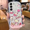 R-Rilakkuma Polka Dot Case for Samsung Galaxy S25 S24 S23 S22 S21 Ultra Plus S20 FE A73 A72 A71 A56 A55 A54 5G A52 A52S 4G Cover