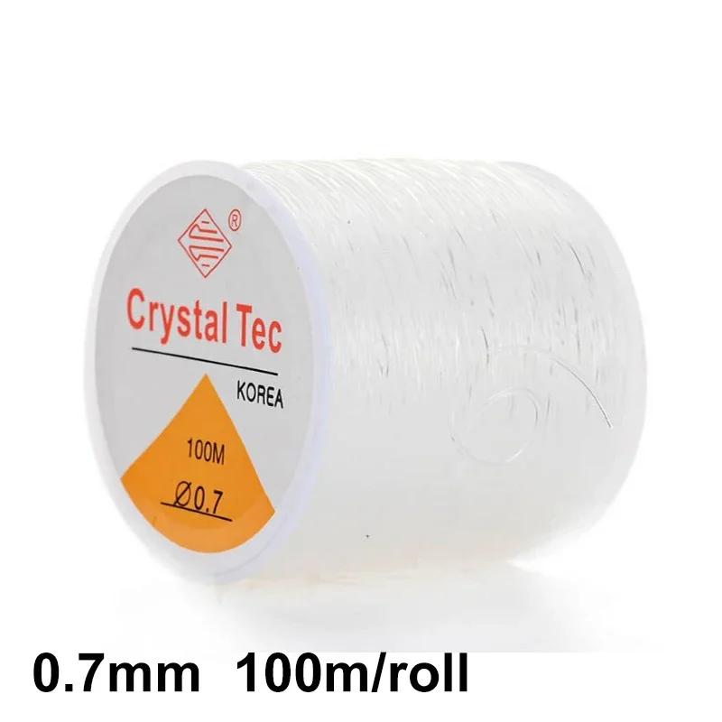 Starker elastischer Kristall-Fädelfaden für Schmuckherstellung Halskette Armband DIY Herstellung Transparenter Faden Dehnbare Seilschnüre