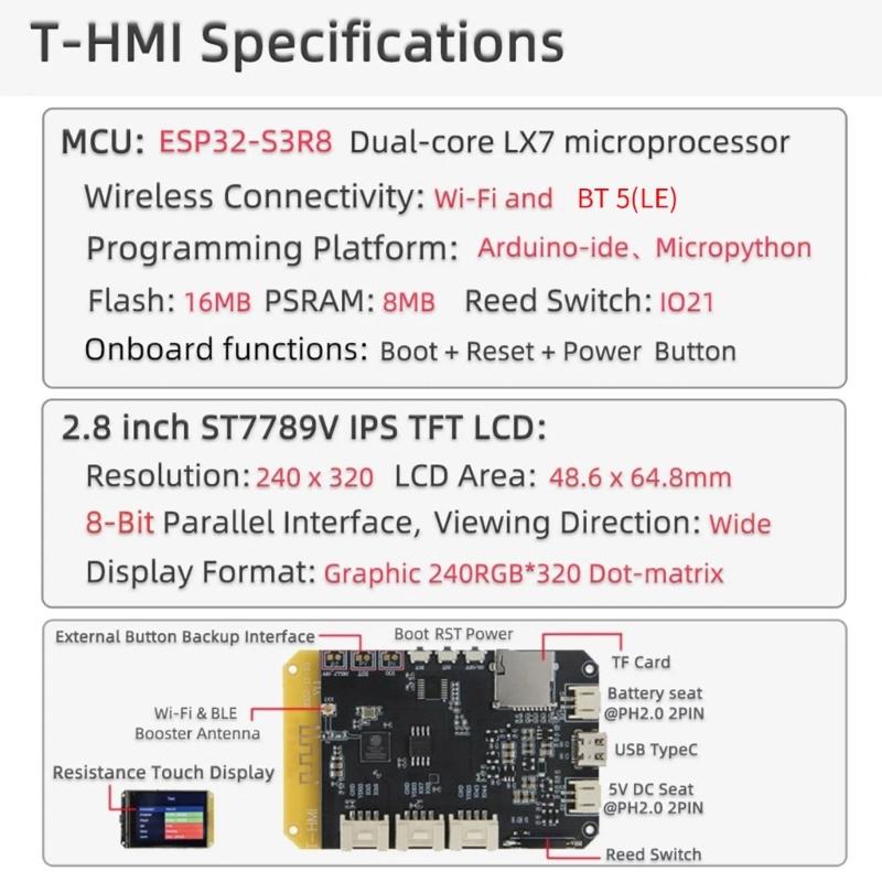 ESP32 2.8inch ST7789 LCD Display Touchable Screen Development Board Bluetooth-compatible 5.0 Wireless Module