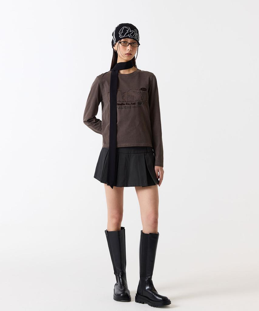 ODDSTUDIO Odsd Pigment Damaged Long Sleeve - Brown