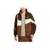 Nike Sportswear Swoosh Reversible Stand Collar Zip Fleece Jacket Men Jackets Surprise-Cocoa Coconut-Milk Light-British-Brown BQ6546-259