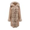 Winter new cotton-padded clothes women's removable fur collar medium and long long-sleeved pie overcome solid color hooded warm cotton clothes